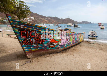 El Chaman del Boot Mar in Santa Marta Hahour, La Guajira Kolumbien Stockfoto