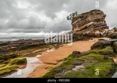 Strand El Sardinero Playas, Santander, Kantabrien, Spanien. Stockfoto