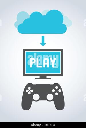 Cloud-Gaming Stock Vektor