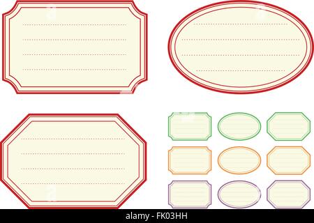 Altmodische Marmelade Etikettenvorlagen Stock Vektor