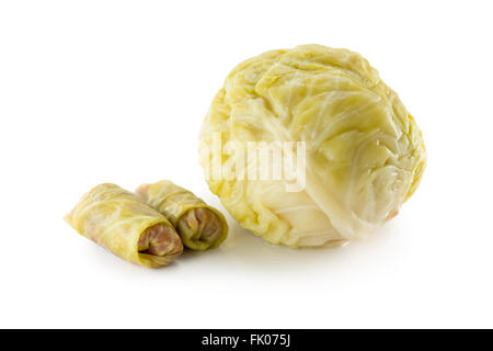 Sauerkraut-Kopf mit Kohl rollt Stockfoto