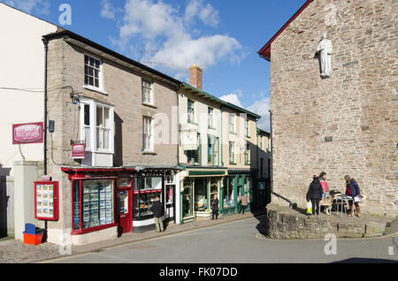 Schloss-Straße in Hay-on-Wye Stockfoto