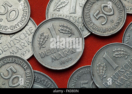 Münzen aus Deutschland. Deutschen eine D-Mark Münze. Stockfoto