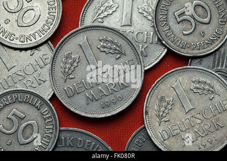 Münzen aus Deutschland. Deutschen eine D-Mark Münze. Stockfoto