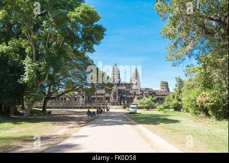 Sehen Sie Angkor Wat-Ostseite Stockfoto