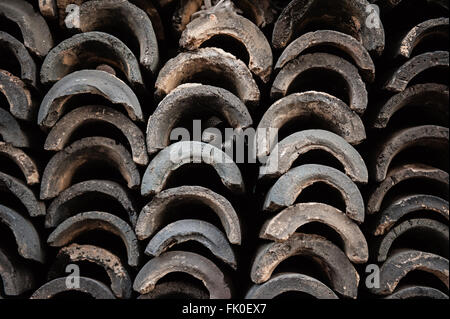Koreanische Dachziegel in Bukchon Hanok Village, Seoul Stockfoto