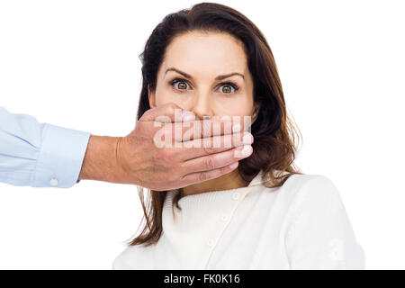 Mann die Frau Mund Stockfoto