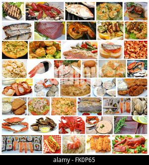 Meeresfrüchte-Collage Stockfoto