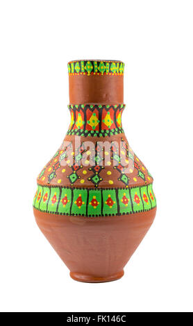 Ein Ägypter dekoriert bunte Keramik Gefäß aus Ton, eines der ältesten Gewohnheiten der alten Ägypter Stockfoto