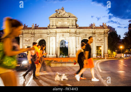 Puerta de Alcala, in Plaza De La Independencia. Madrid, Spanien. Stockfoto