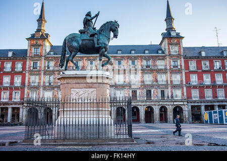 Plaza Mayor (Hauptplatz). Madrid. Spanien. Stockfoto