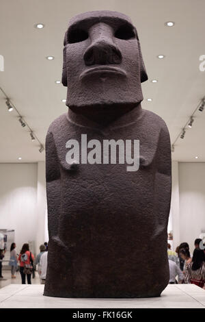 British Museum-Moai-Statue von der Osterinsel in London Stockfoto