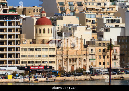 Pfarrei Kirche von Jesus von Nazareth, Tas Sliema, Valletta, Malta. Stockfoto