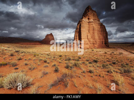 Tempel des Mondes im Cathedral Valley, Capitol Reef National Park, Utah, USA Stockfoto