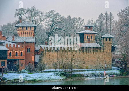 Turin, Italien. 5. März 2016. Italien Piemont Turin Park von Valentino, Borgo Medioevale - Terror eines mittelalterlichen Dorfes für Italienisch General-Ausstellung, die von April bis November 1884 in Turin stattfand. Bildnachweis: Wirklich einfach Star/Alamy Live-Nachrichten Stockfoto