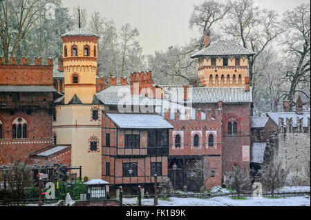 Turin, Italien. 5. März 2016. Italien Piemont Turin Park von Valentino, Borgo Medioevale - Terror eines mittelalterlichen Dorfes für Italienisch General-Ausstellung, die von April bis November 1884 in Turin stattfand. Bildnachweis: Wirklich einfach Star/Alamy Live-Nachrichten Stockfoto