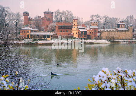 Turin, Italien. 5. März 2016. Italien Piemont Turin Park von Valentino, Borgo Medioevale - Terror eines mittelalterlichen Dorfes für Italienisch General-Ausstellung, die von April bis November 1884 in Turin stattfand. Bildnachweis: Wirklich einfach Star/Alamy Live-Nachrichten Stockfoto