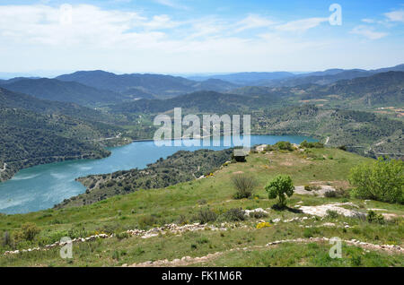 Siurana der Umgebung in den Bergen von Prades Stockfoto