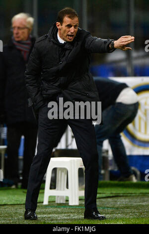 Massimiliano Allegri Juventus Milano 03.02.2016 Stadio Giuseppe Meazza Football Calcio 2015/2016 Coppa Italia / Italien Cup Inter Stockfoto