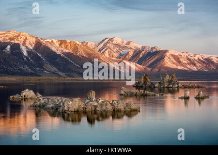 Sunrise-Überlegungen zum Mono Lake. Stockfoto