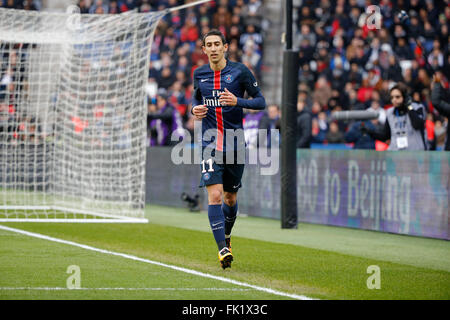 Paris, Frankreich. 5. März 2016. Französischen Liga 1 Fußball. Paris Saint-Germain gegen Montpellier. Angel Di Maria (Psg) Credit: Action Plus Sport/Alamy Live News Stockfoto