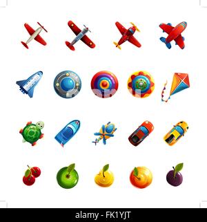 Kinderspielzeug und Objekte Stock Vektor