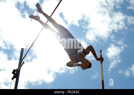 Zürich - August 16: Tag 05 Stabhochsprung-Finale. Kostandinos Fillipidis (GRE) bei den Europameisterschaften. Stockfoto