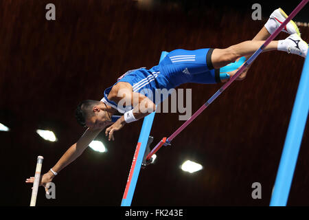 Zürich - August 16: Tag 05 Stabhochsprung-Finale. Kostandinos Fillipidis (GRE) bei den Europameisterschaften. Stockfoto