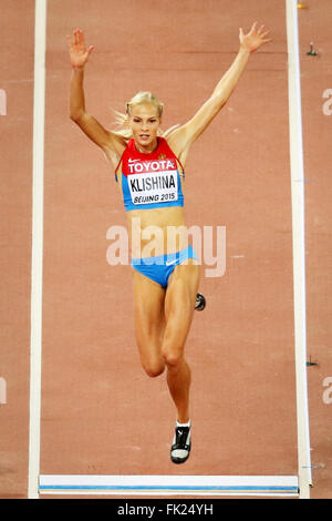 Darya Klishina bei den IAAF Weltmeisterschaften Peking 2015 Stockfoto