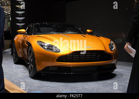 Aston Martin DB11 Supersportwagen auf der Genfer Motor Show 2016 Stockfoto