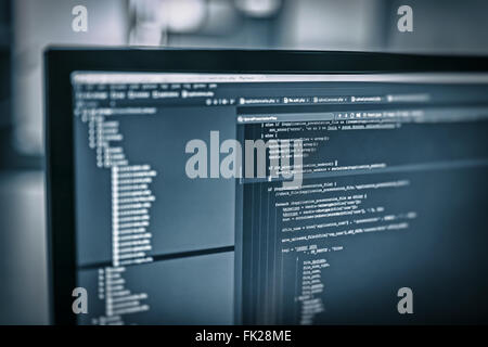 Web-Site Codes auf Computer-monitor Stockfoto