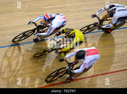 Lee Valley VeloPark, Queen Elizabeth Olympic Park London, UK. 6. März 2016. Bildnachweis: Stephen Bartholomäus/Alamy Live-Nachrichten Stockfoto