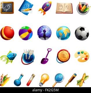 Kinderspielzeug und Objekte Stock Vektor