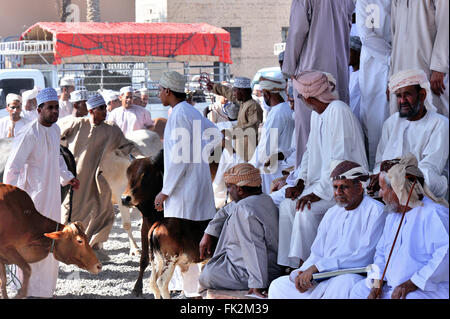 Viehmarkt in Nizwa, Oman Stockfoto