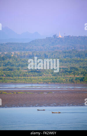 Asien, Südostasien, Myanmar, Mawlamyine, Blick über den Thanlwin (Salween River Delta Stockfoto