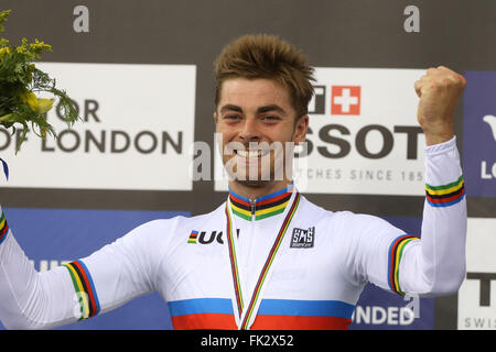 Lee Valley Velo Centre, London UK. 5. März 2016. UCI Track Cycling World Championships Mens Punkte. TRANSZENDENTALER Jonathan (GBR) © Aktion Plus Sport/Alamy Live-Nachrichten Stockfoto