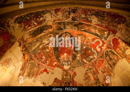 Romanische Krypta-Kirche. SOS del Rey Católico. Zaragoza. Spanien Stockfoto