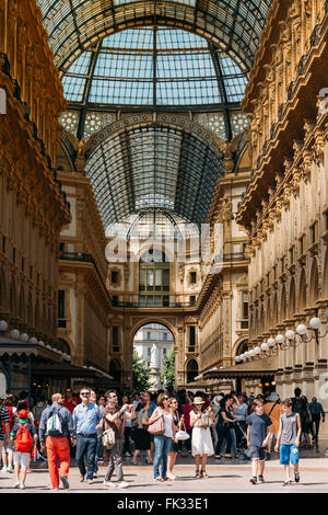 Mailand, Italien - 1. Juli 2015: Detail von Wand und Dach der shopping-Galerie Vittorio Emmanuele II oder Highline Galleria in Mailand, Stockfoto