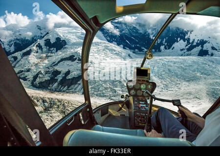 Hubschrauber am Gletscher Stockfoto