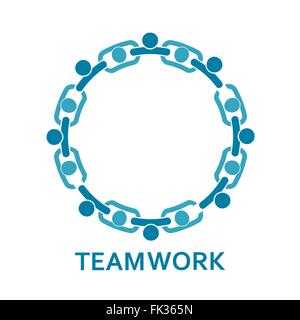 Menschen in der Kette. Teamarbeit, Vektor Stock Vektor