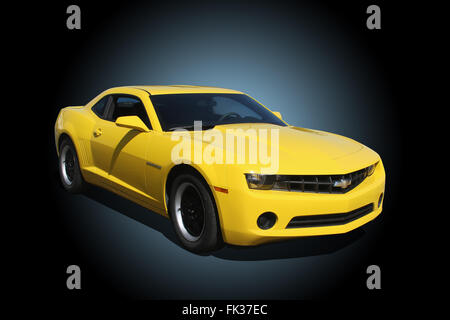 Auto - 2012 Chevrolet Camaro. Gelb. Dayton, Ohio, USA. Stockfoto