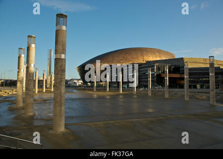 WMC Wales Millennium Centre, Bae Caerdydd Bucht von Cardiff, Cardiff Wales UK Stockfoto