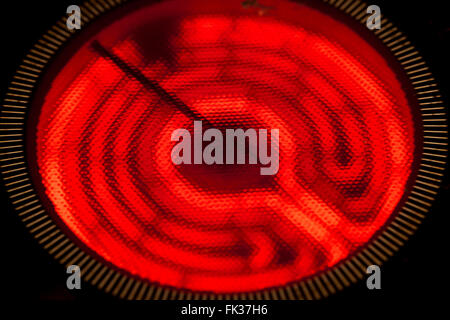 warmen elektrischen Brenner hautnah Stockfoto