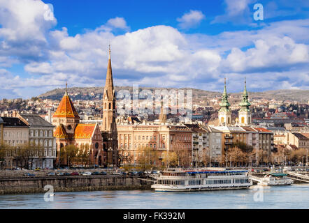 Budapest, Blick auf Donau, Buda und Hügel Stockfoto