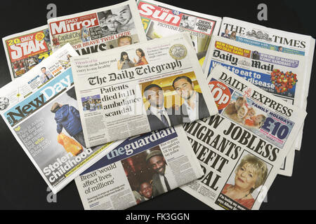 Britische Zeitungen. Bild: Scott Bairstow/Alamy Stockfoto