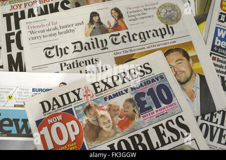 Britische Zeitungen. Bild: Scott Bairstow/Alamy Stockfoto