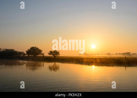 Sunrise-Kreuzfahrt, gelb Wasser Billabong, Kakadu-Nationalpark, Northern Territory, NT, Australien Stockfoto