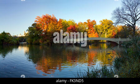 Central Park bunte Panorama-Landschaft Herbstszene in Manhattan, New York City Stockfoto