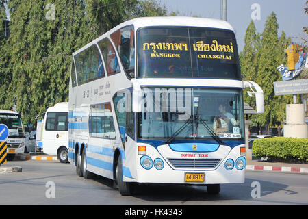 Chiang Mai, THAILAND-13. Februar 2016: Bus Sombattour Bus-Unternehmen. Strecke Bangkok und Chiang Mai. Stockfoto