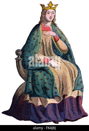 Dreizehnten Jahrhundert englische Königin: Darstellung, die Kostüme (keine spezifische Monarch). Stockfoto